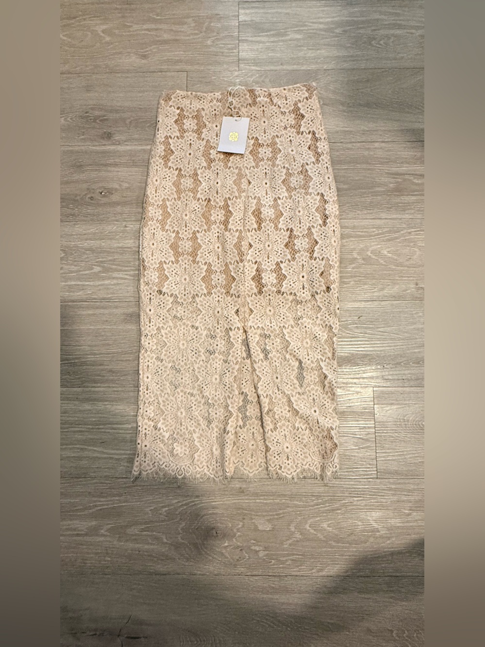 Wayf Cream Lace Midi Skirt - Picture 5 of 8